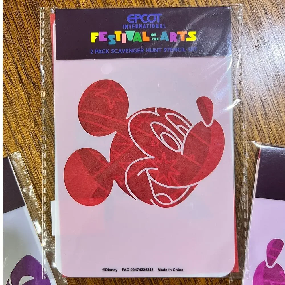Disney Epcot Festival of the Arts Scavenger Hunt Figment Mickey Minnie Stencils
